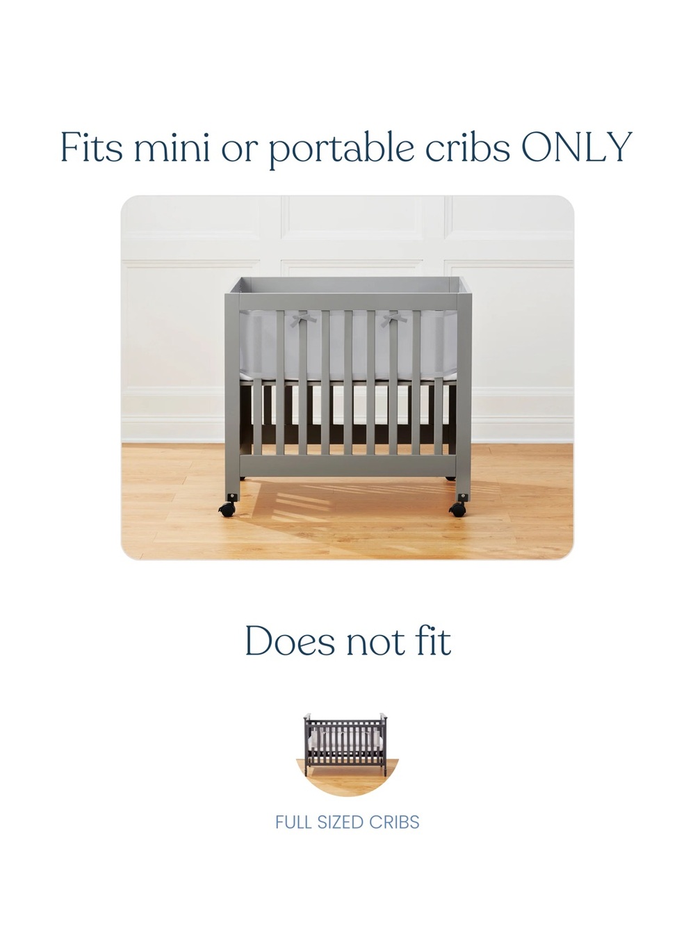 Halo Breathable Mesh Crib Liner for Mini Crib